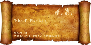 Adolf Martin névjegykártya